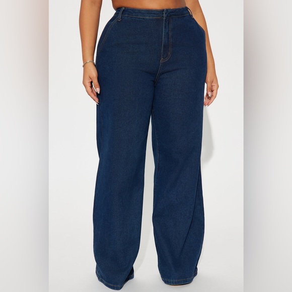 Fashion Nova Denim - Get Down To Business Trouser Jeans - Dark Wash Size 13 NWT 182